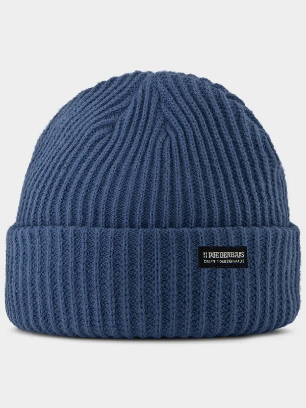 Royal Rib Beanie | Blue sold by Poederbaas