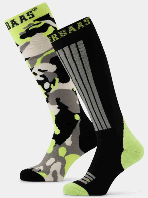 Camo Ski Socks 2-pack | Black Multi sold by Poederbaas