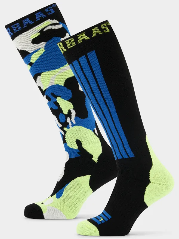 Camo Ski Socks 2-pack | Blue Multi sold by Poederbaas