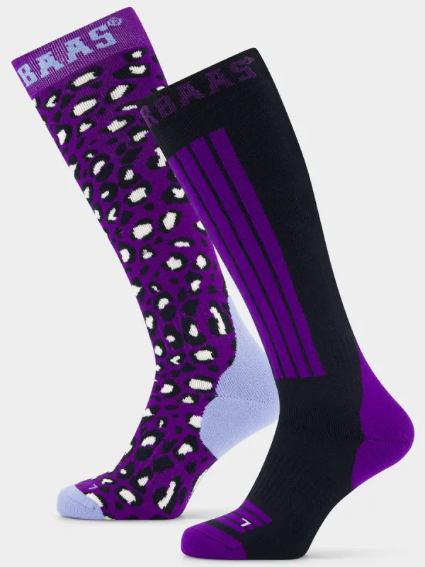 Panther Ski Socks 2-pack | Purple Multi sold by Poederbaas