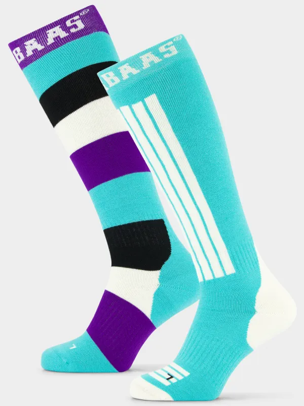Striped Ski Socks 2-pack | Mint sold by Poederbaas