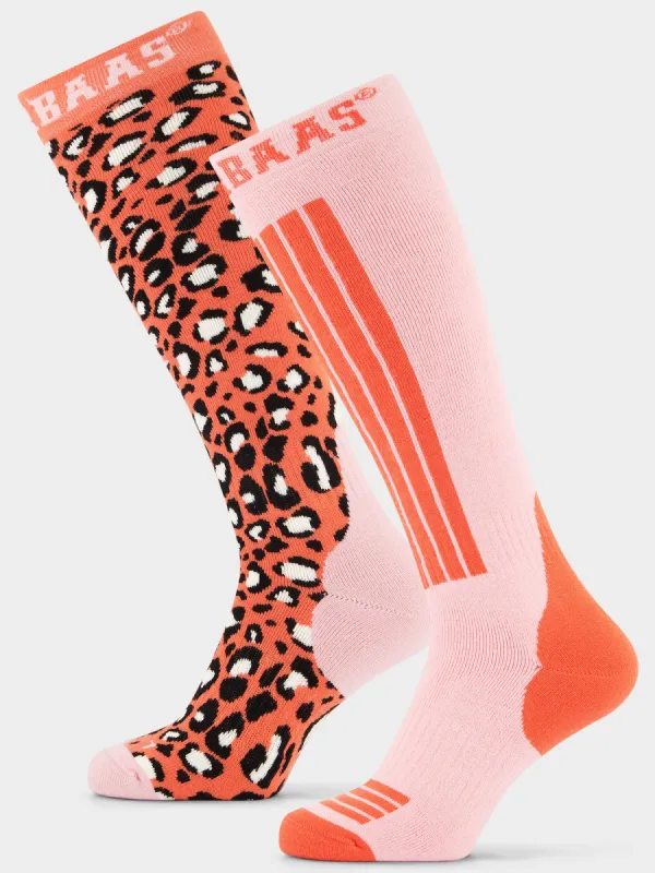 Panther Ski Socks 2-pack | Orange Multi sold by Poederbaas