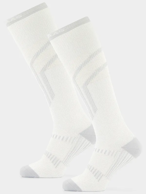 Lightweight Functional Ski Socks 2-pack | White sold by Poederbaas