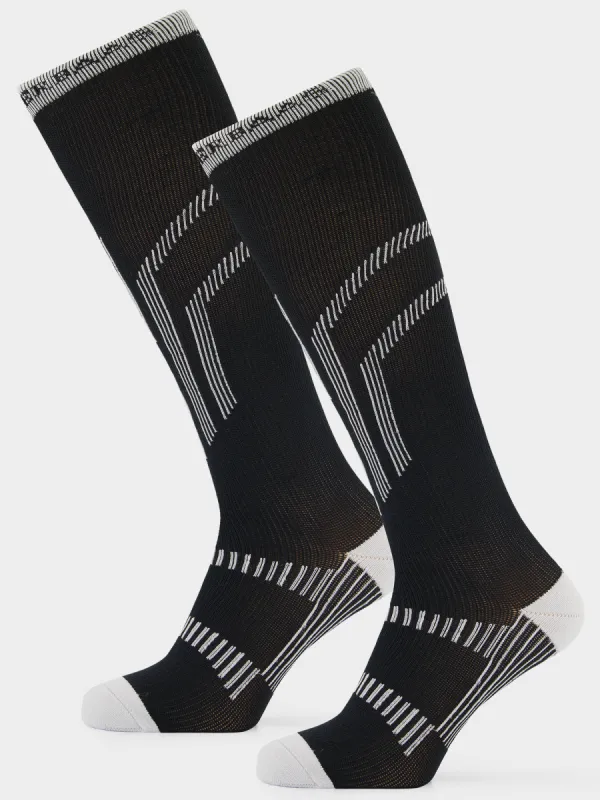 Lightweight Functional Ski Socks 2-pack | Black sold by Poederbaas