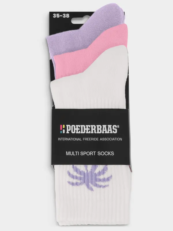 Multi Sport Socks 3-pack | White Multi sold by Poederbaas