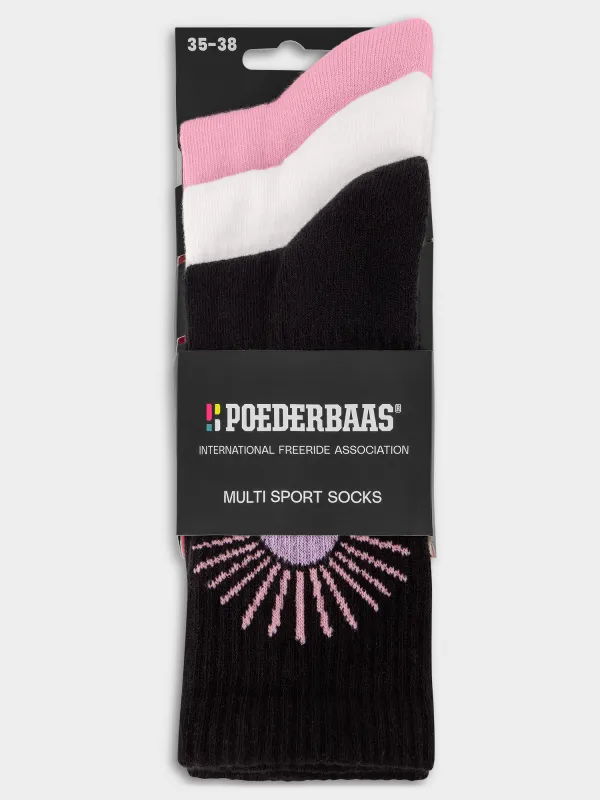 Multi Sport Socks 3-pack | Black Multi sold by Poederbaas