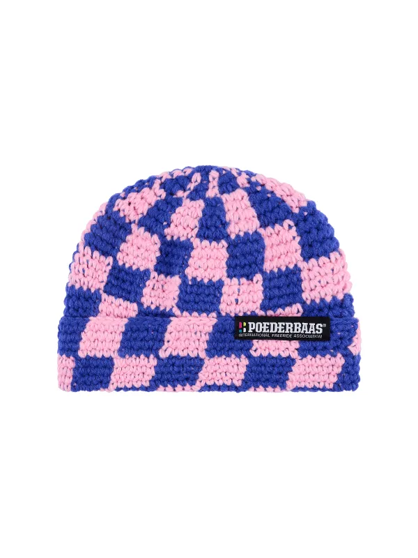 Checkerboard Beanie | Powder Rose sold by Poederbaas