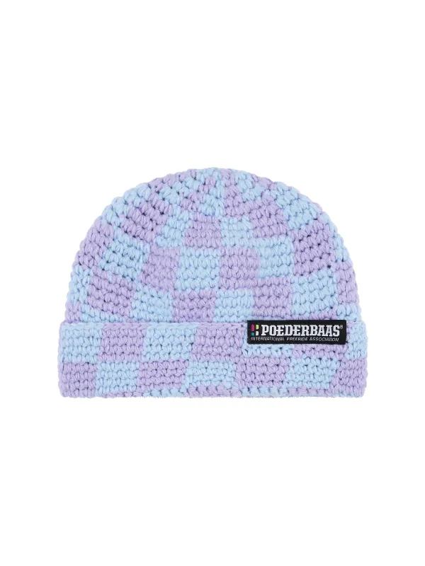 Checkerboard Beanie | Lila sold by Poederbaas