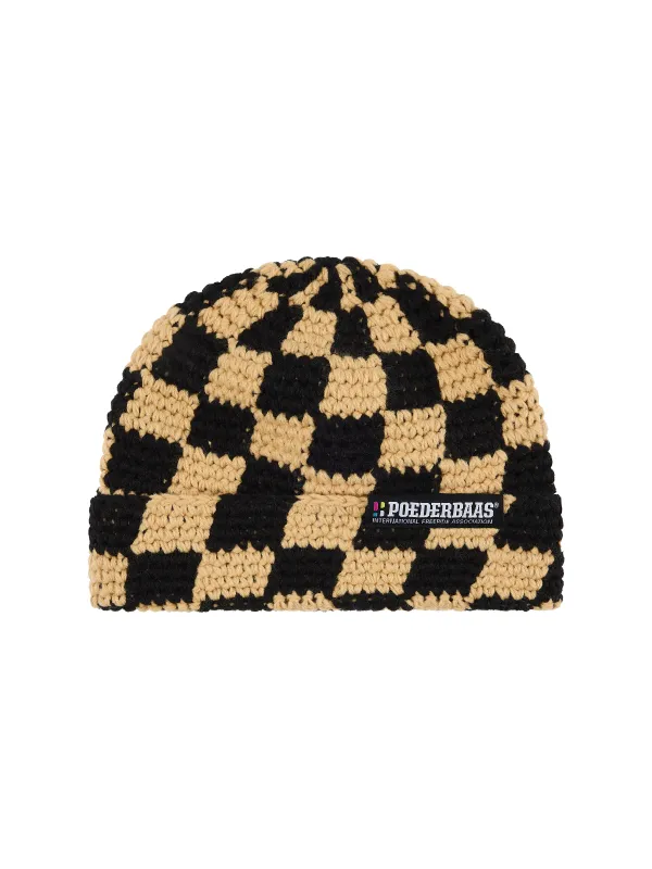 Checkerboard Beanie | Warm Sand sold by Poederbaas