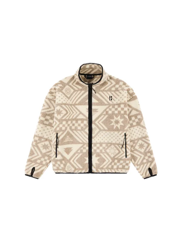 Four Seasons Sherpa Jacket AOP Men | White Multi sold by Poederbaas