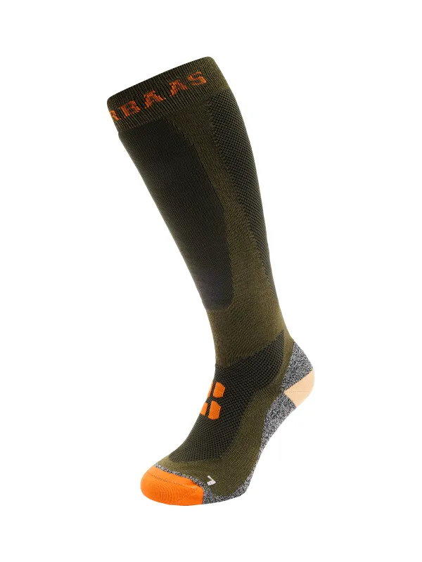 Bamboo Freeride Ski Socks | Olive Green sold by Poederbaas