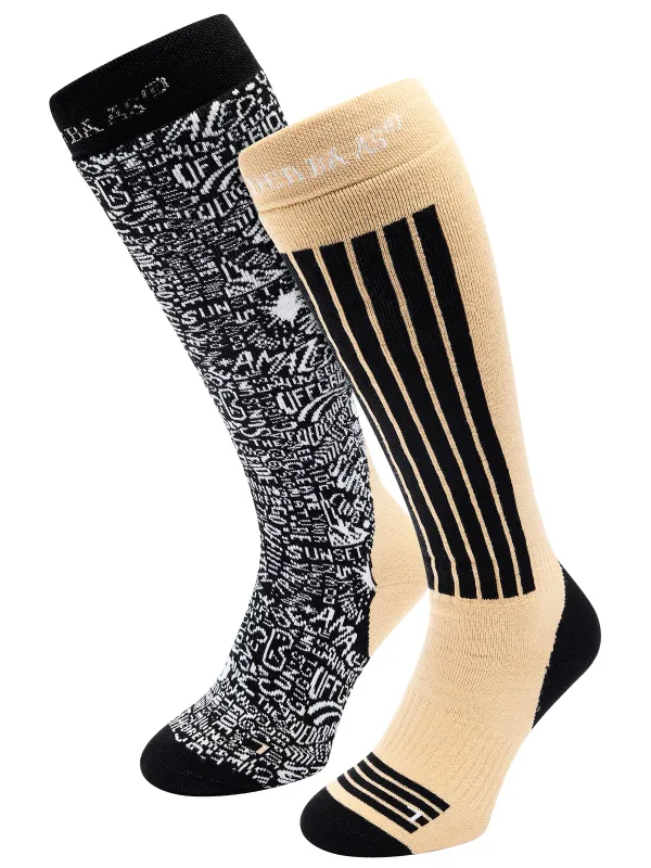 Ski Socks 2-pack | Black Multi sold by Poederbaas