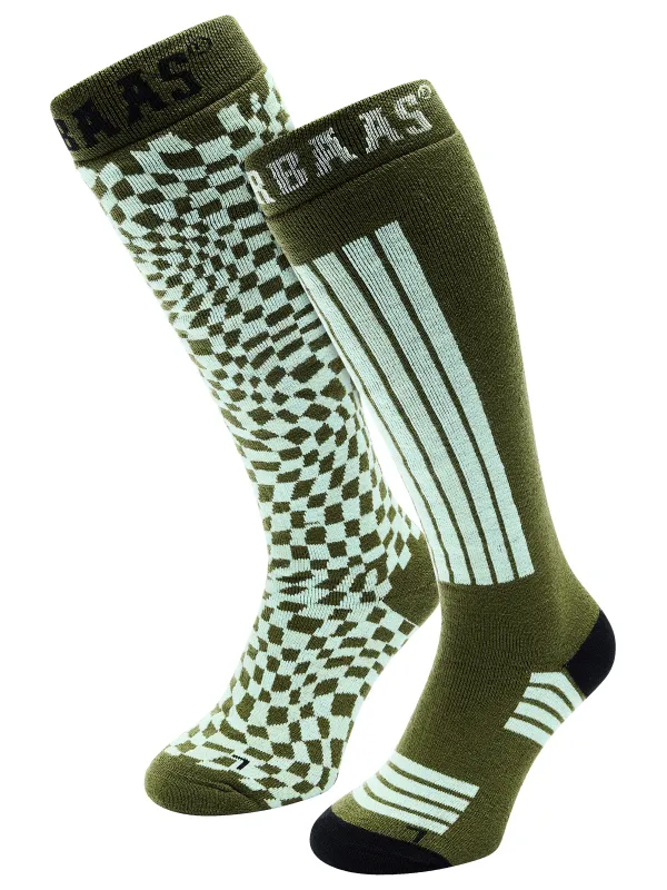 Ski Socks 2-pack | Olive Green sold by Poederbaas