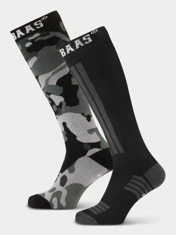 Ski Socks 2-pack | Camo Black sold by Poederbaas