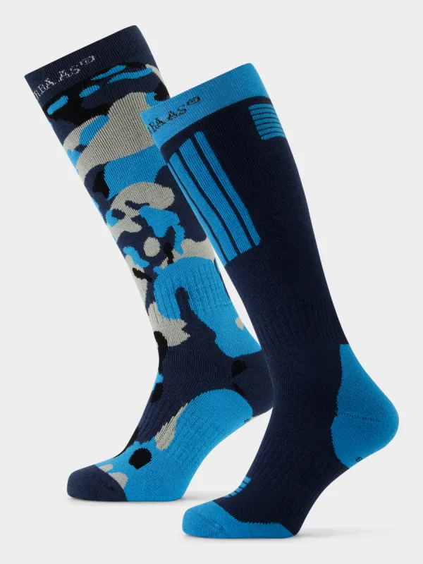 Ski Socks 2-pack | Camo Navy sold by Poederbaas