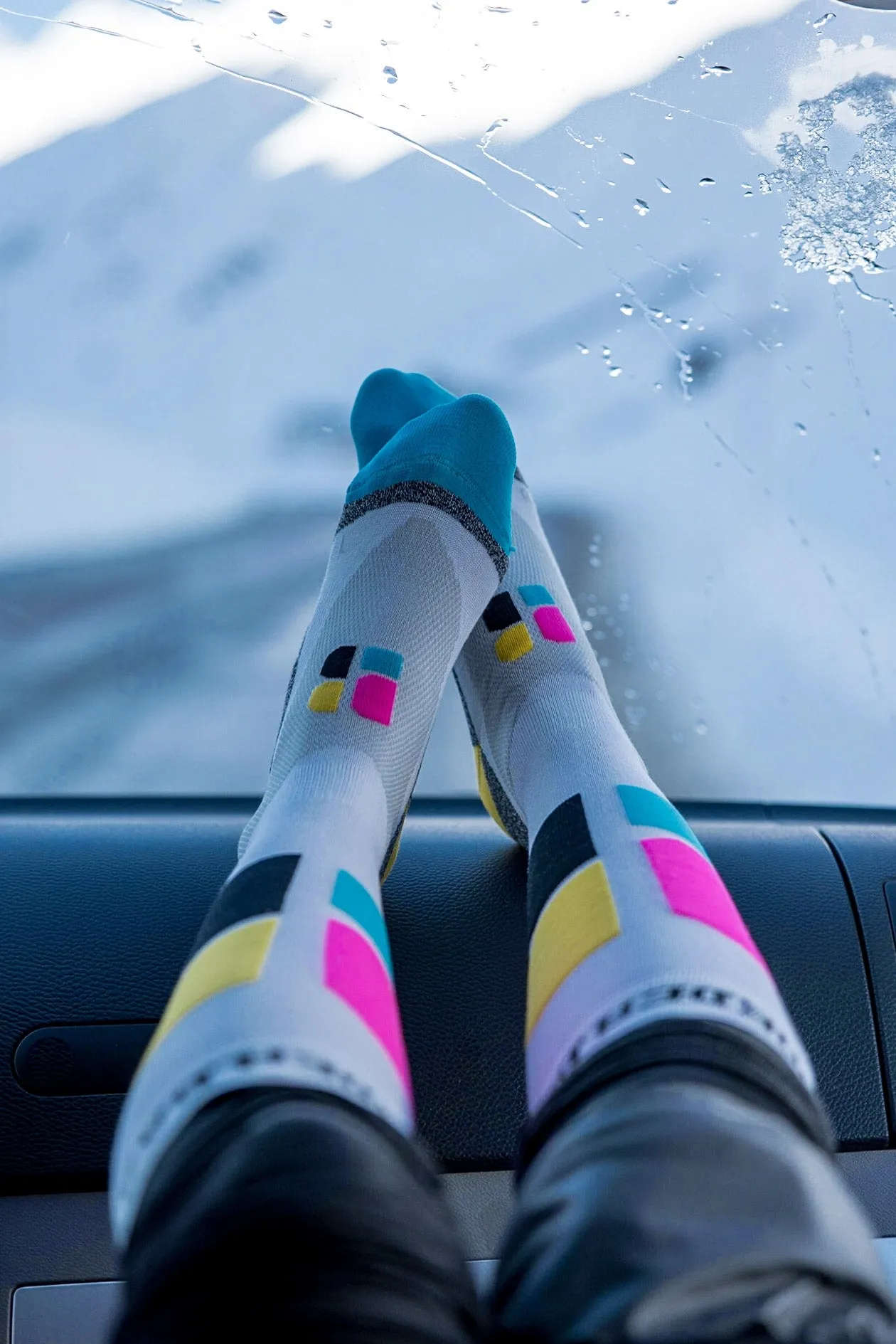 Technical Ski Socks Bamboo Freeride | White sold by Poederbaas product image thumbnail 2