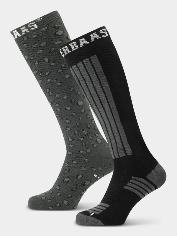 Ski Socks 2-pack | Panther Black sold by Poederbaas