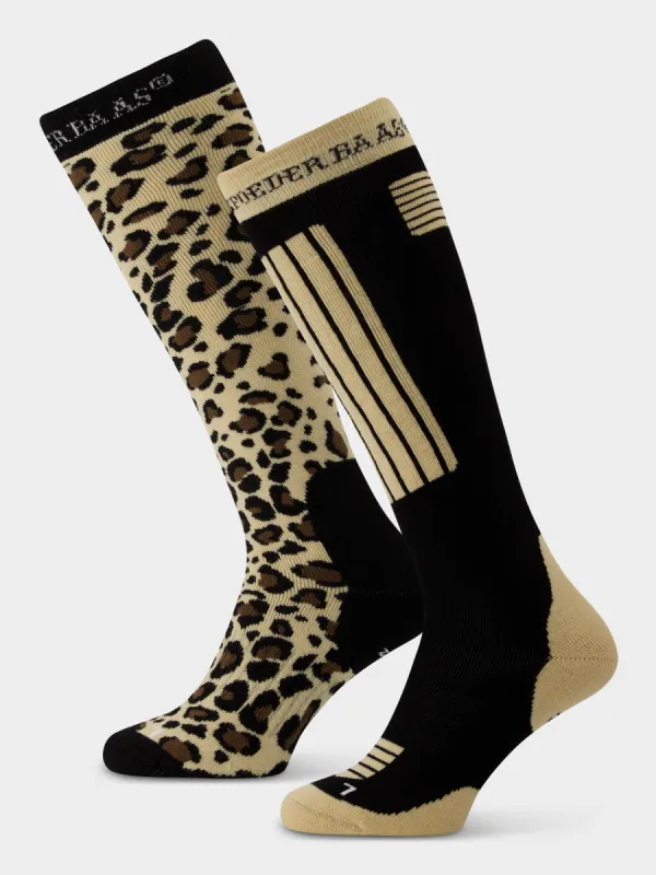 Ski Socks 2-pack | Panther Brown sold by Poederbaas