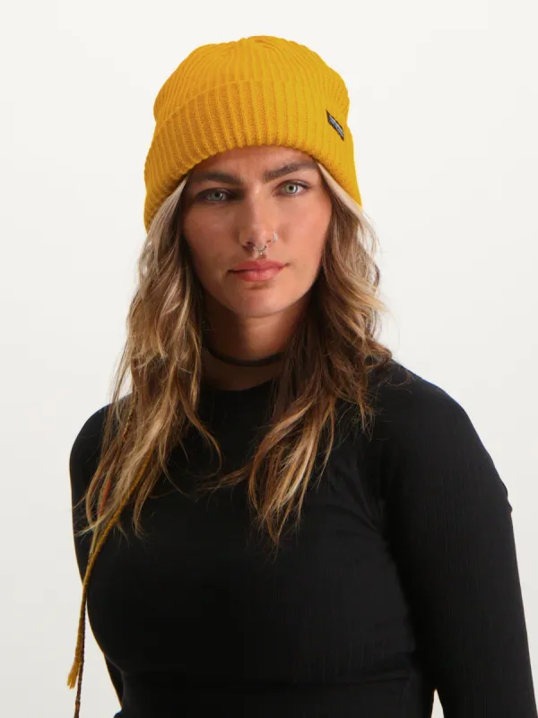 Royal Rib Beanie | Yellow sold by Poederbaas