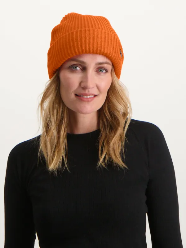 Royal Rib Beanie | Orange sold by Poederbaas