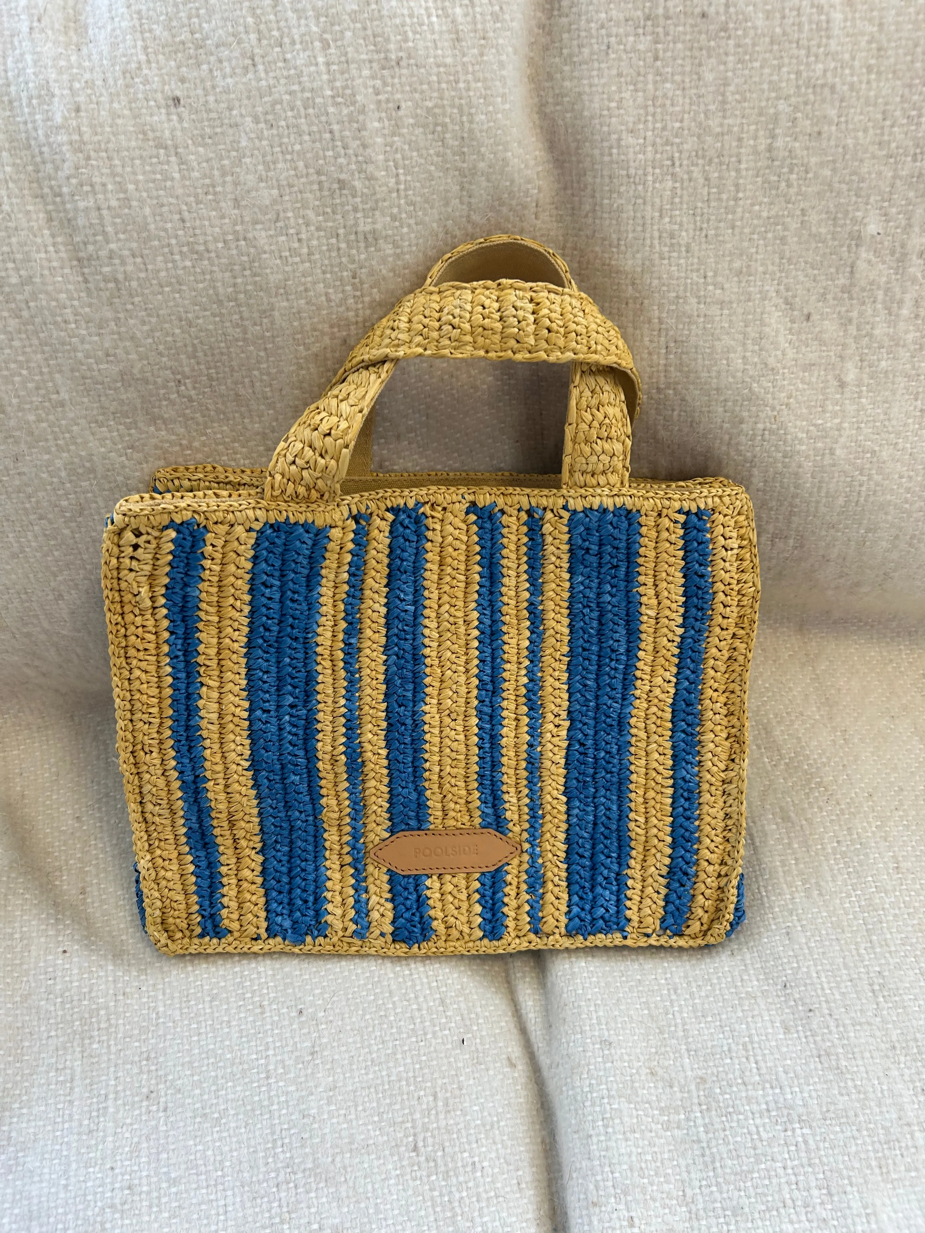 SALE - Striped Raffia Tote (Small) sold by Poolside