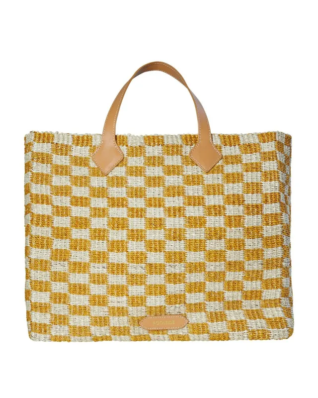 SALE - Tropical Check Beach Tote sold by Poolside