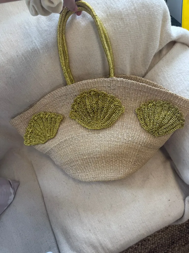 SALE - Gold Shell Tote sold by Poolside