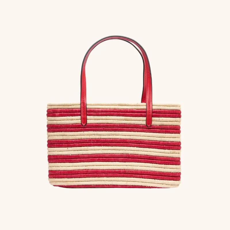 The Capri Tote - Tomato Stripe sold by Poolside
