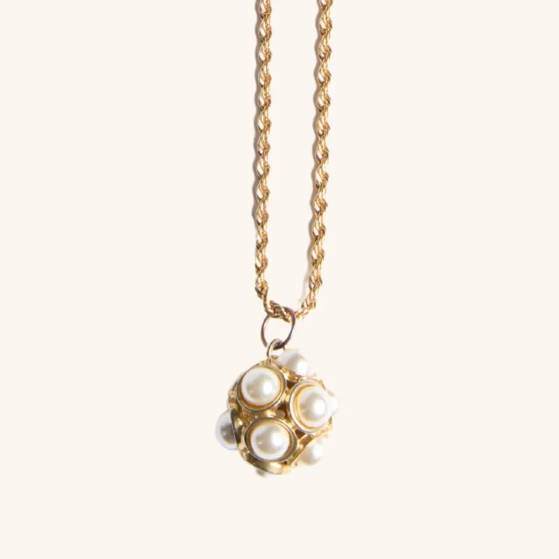 Vintage Jewelry - Pearl Bubble Pendant Necklace sold by Poolside