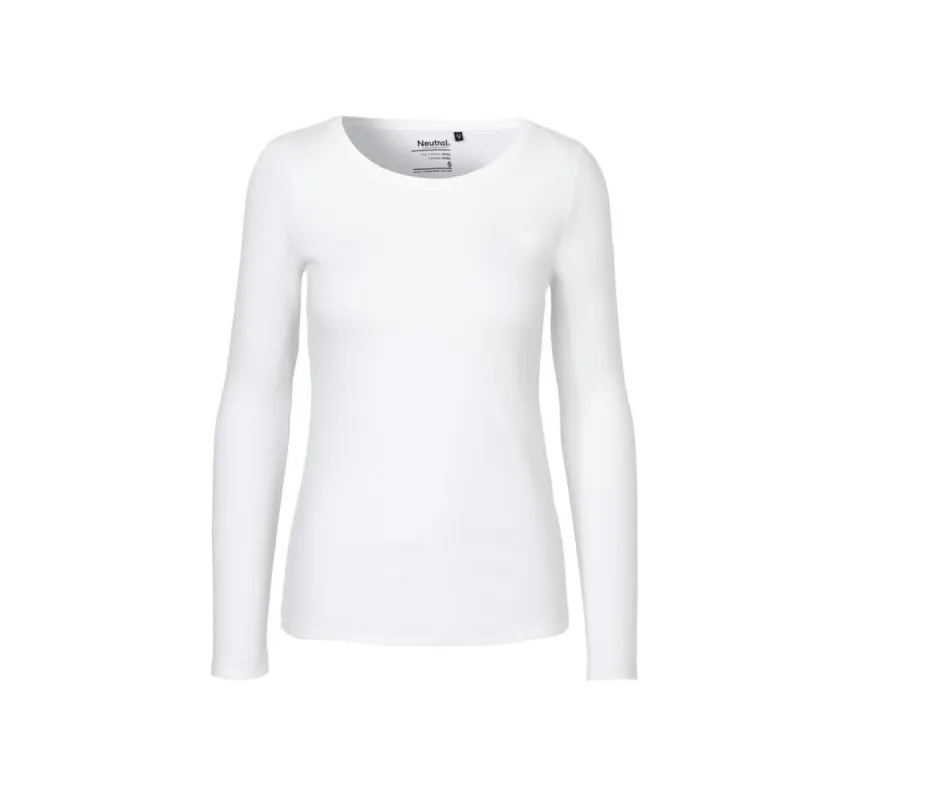 Neutral -  Lange Mouwen T-shirt Dames - Wit - 100% Duurzaam sold by Pure Kleding