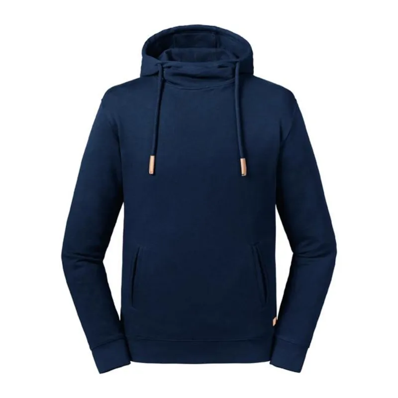 Russell - Organic  Hoge Hals Hoodie - Donkerblauw - 100% Biologisch Katoen sold by Pure Kleding