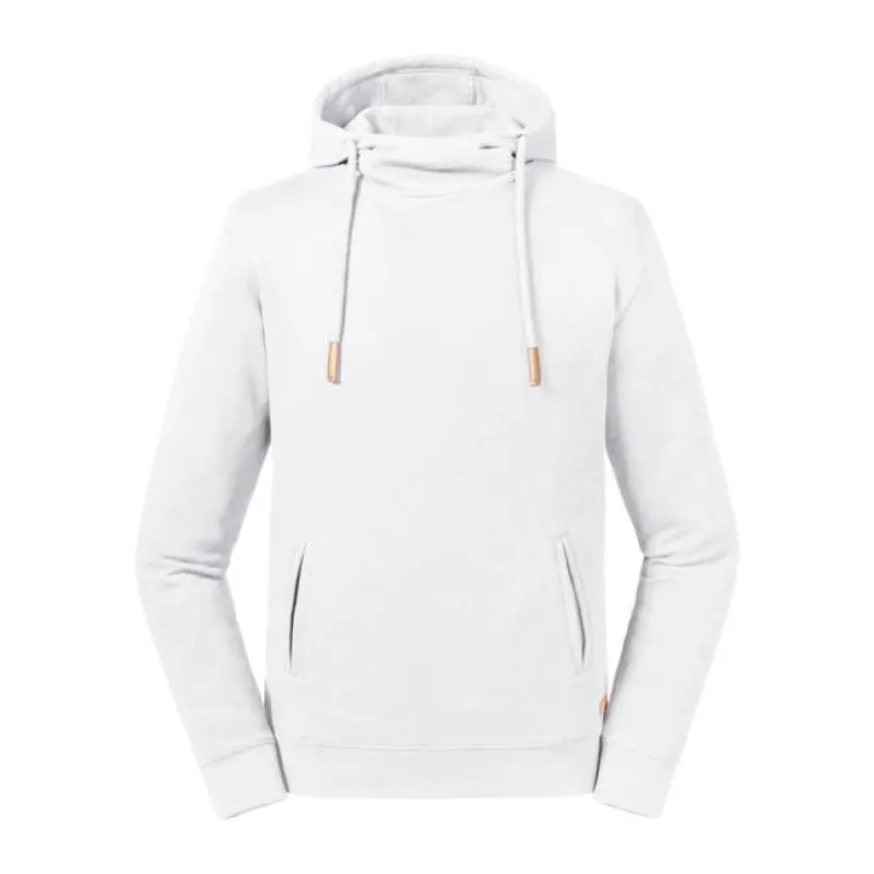 Russell - Organic  Hoge Hals Hoodie - Wit - 100% Biologisch Katoen sold by Pure Kleding