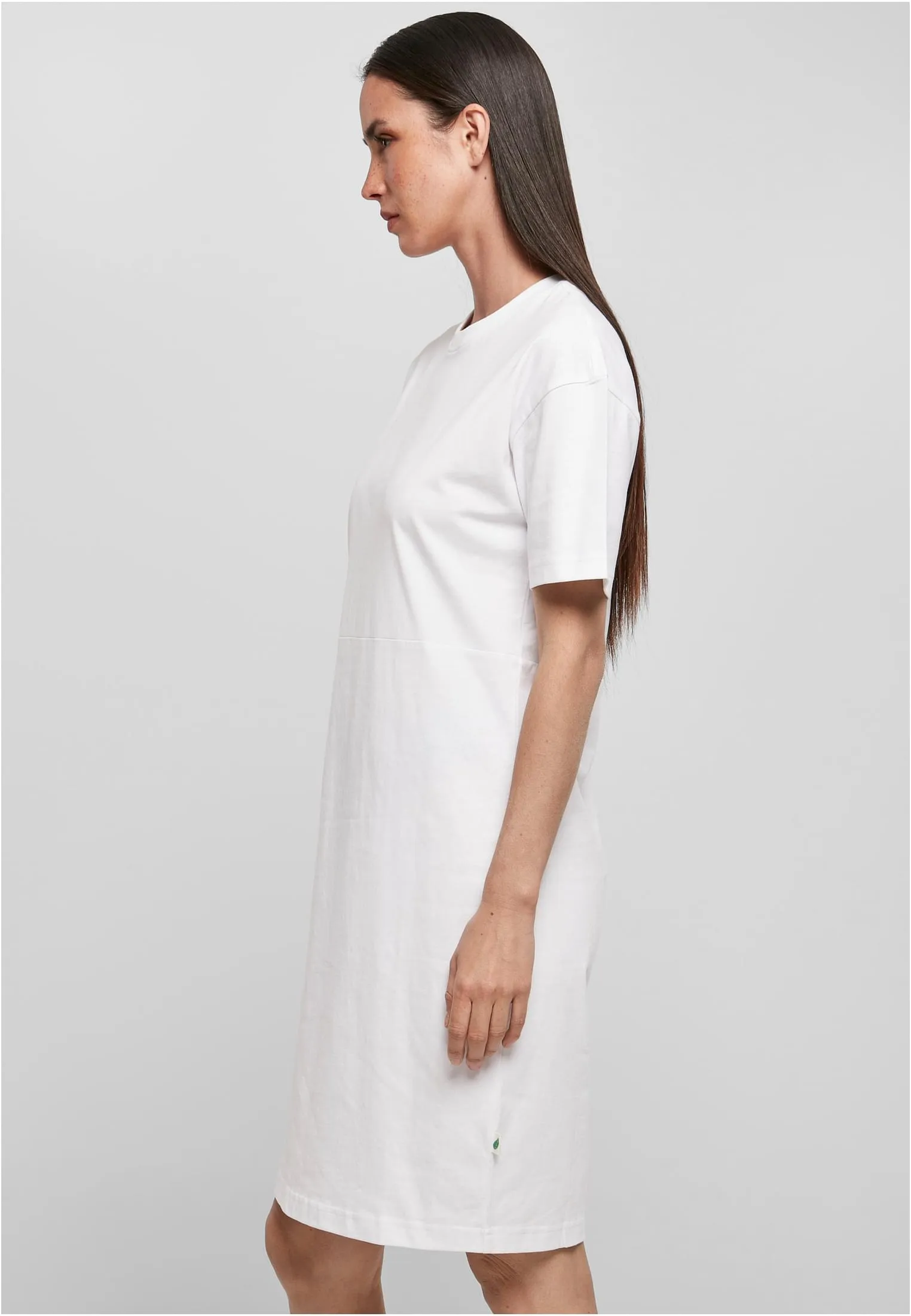 Build Your Brand – Oversized Slit T-Shirt Jurk dames – White – 100% biologisch katoen sold by Pure Kleding product image thumbnail 4