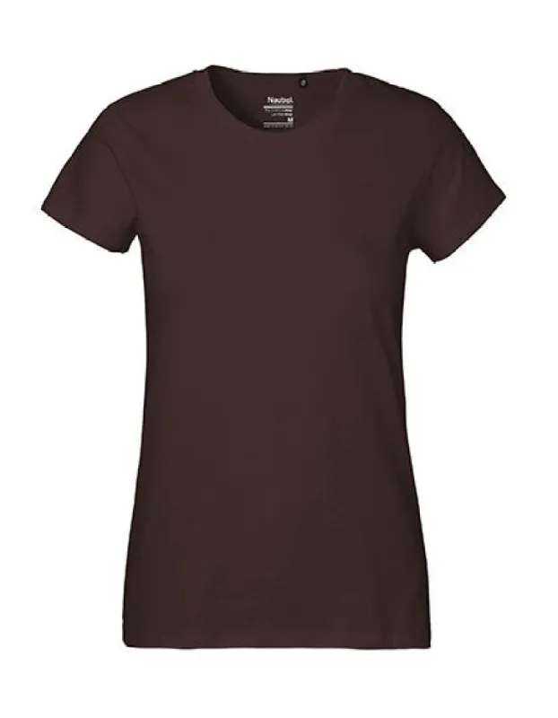 Neutral - Classic Dames T-Shirt - Brown - 100% Biologisch Katoen made by Pure Kleding