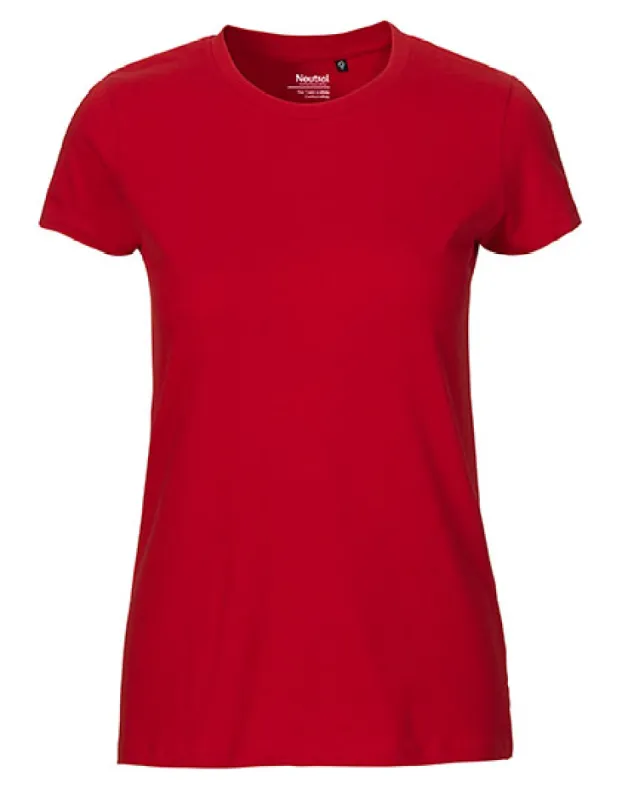 Neutral - Fit Dames T-shirt - Red - 100% Biologisch Katoen sold by Pure Kleding