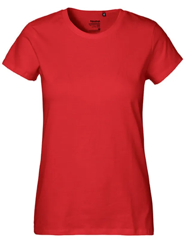 Neutral - Classic Dames T-Shirt - Red - 100% Biologisch Katoen sold by Pure Kleding