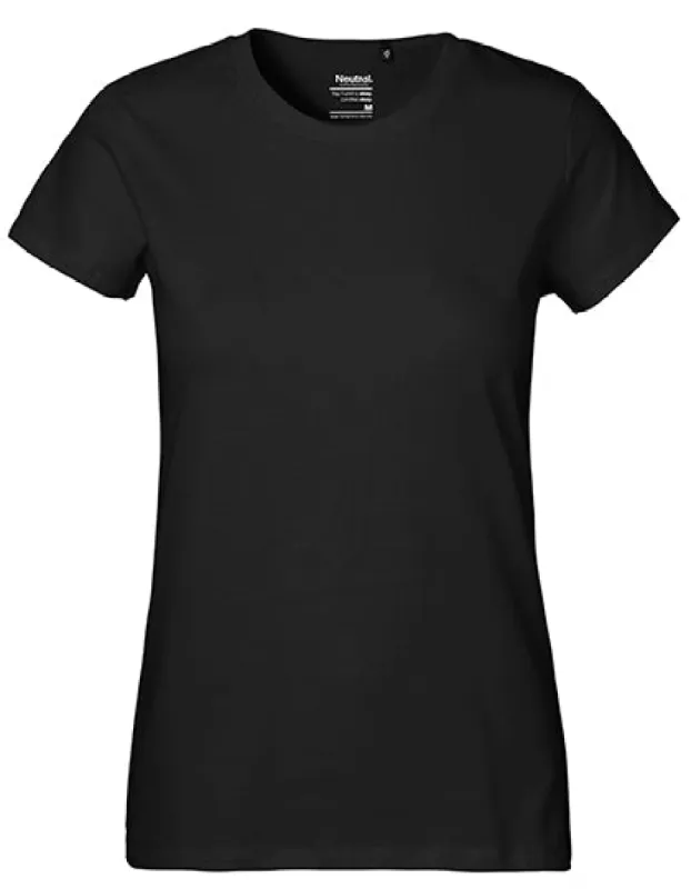 Neutral - Classic Dames T-Shirt - Black - 100% Biologisch Katoen made by Pure Kleding