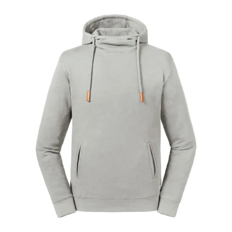 Russell - Organic  Hoge Hals Hoodie - Grijs - 100% Biologisch Katoen sold by Pure Kleding