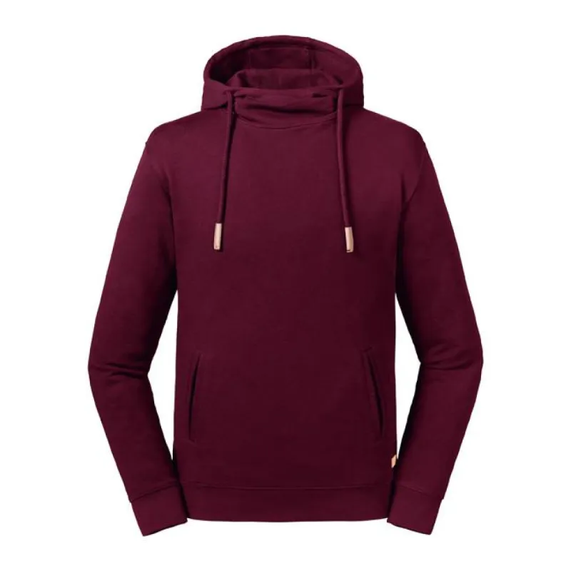 Russell - Organic  Hoge Hals Hoodie - Bordeauxrood - 100% Biologisch Katoen sold by Pure Kleding