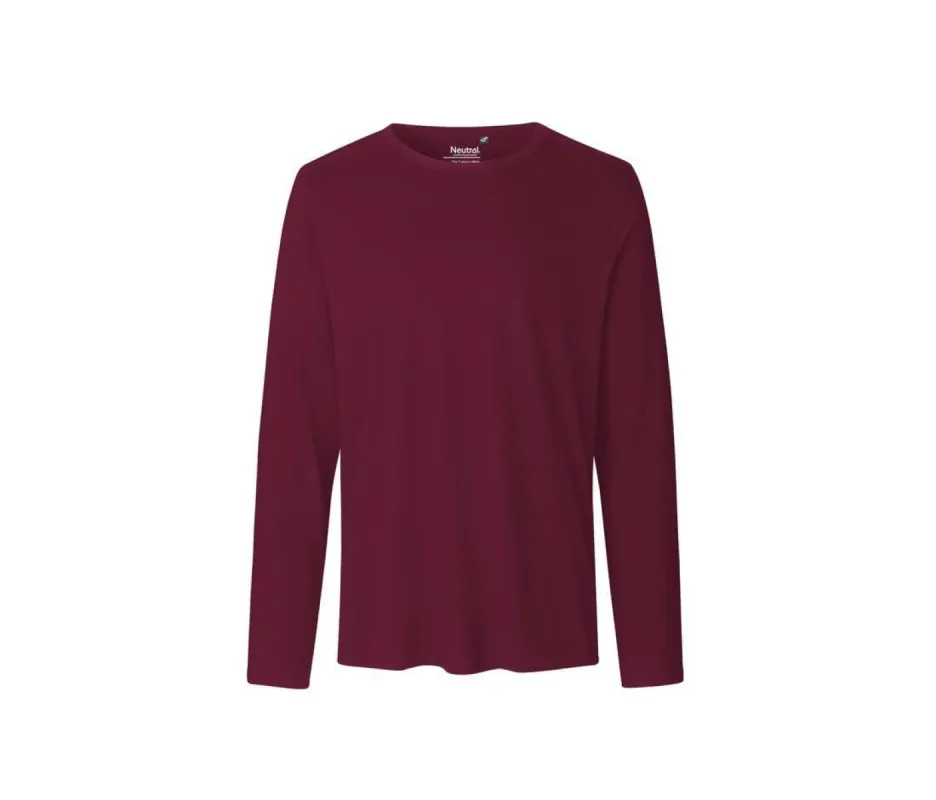 Neutral - Lange Mouwen T-shirt - Bordeauxrood - 100% Duurzaam made by Pure Kleding