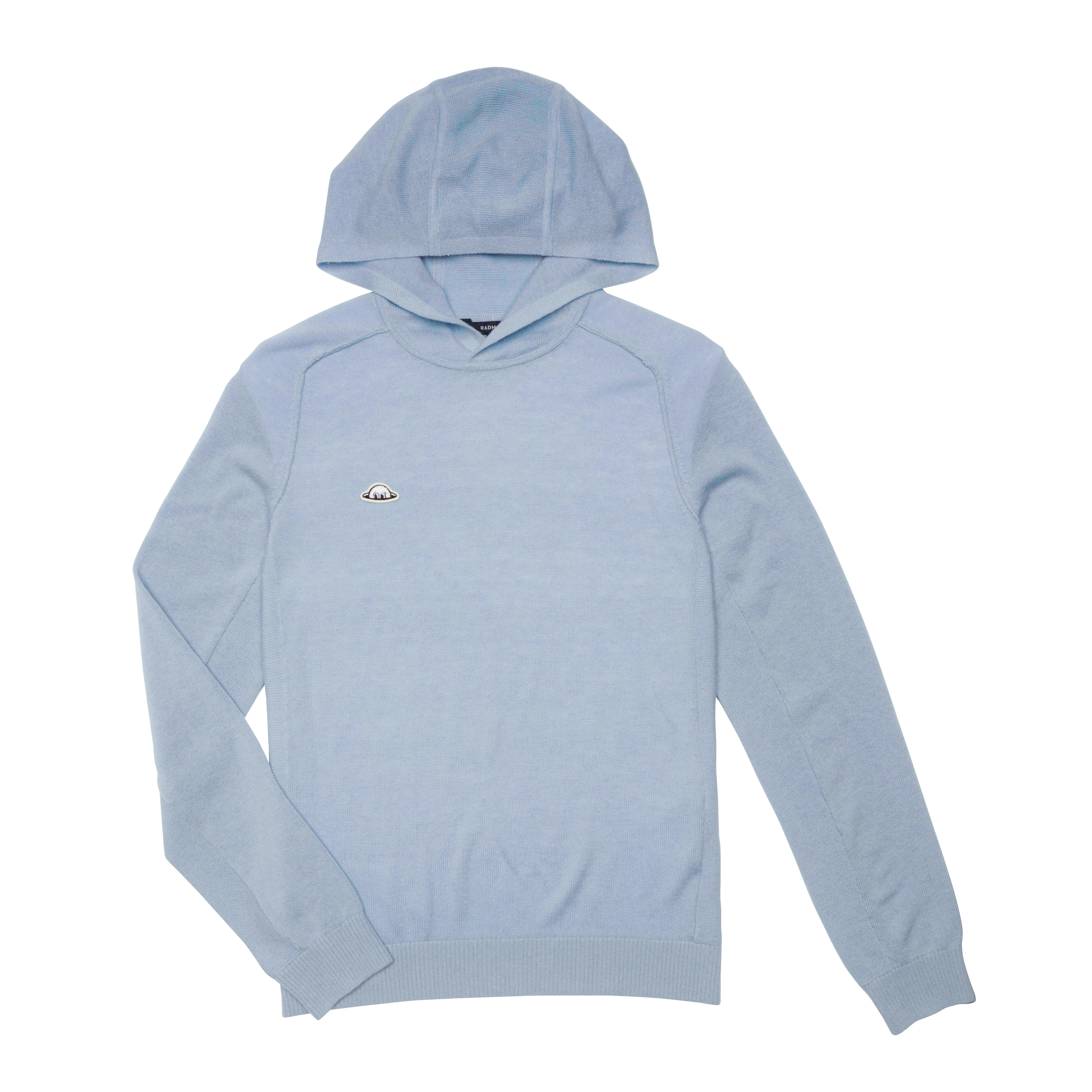 RADMerino Cashmere Blend Unisex Hoodie Sweater - Frost Blue sold by RADMOR