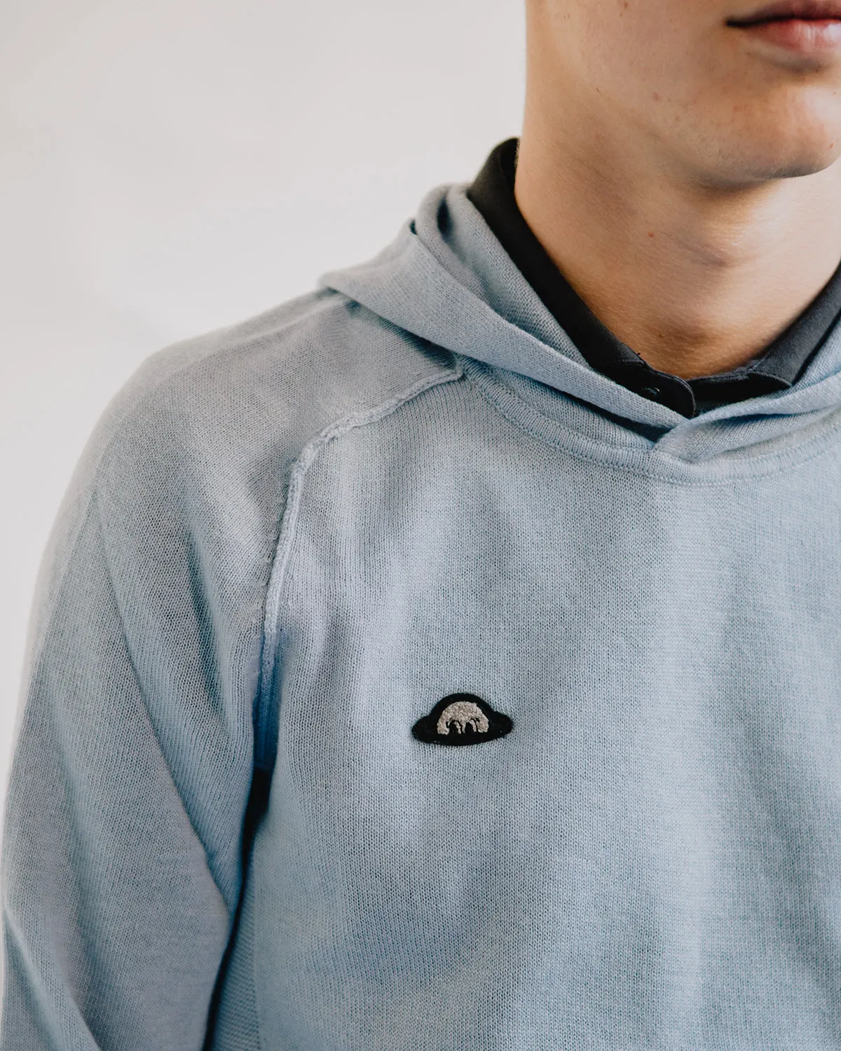 RADMerino Cashmere Blend Unisex Hoodie Sweater - Frost Blue sold by RADMOR product image thumbnail 5