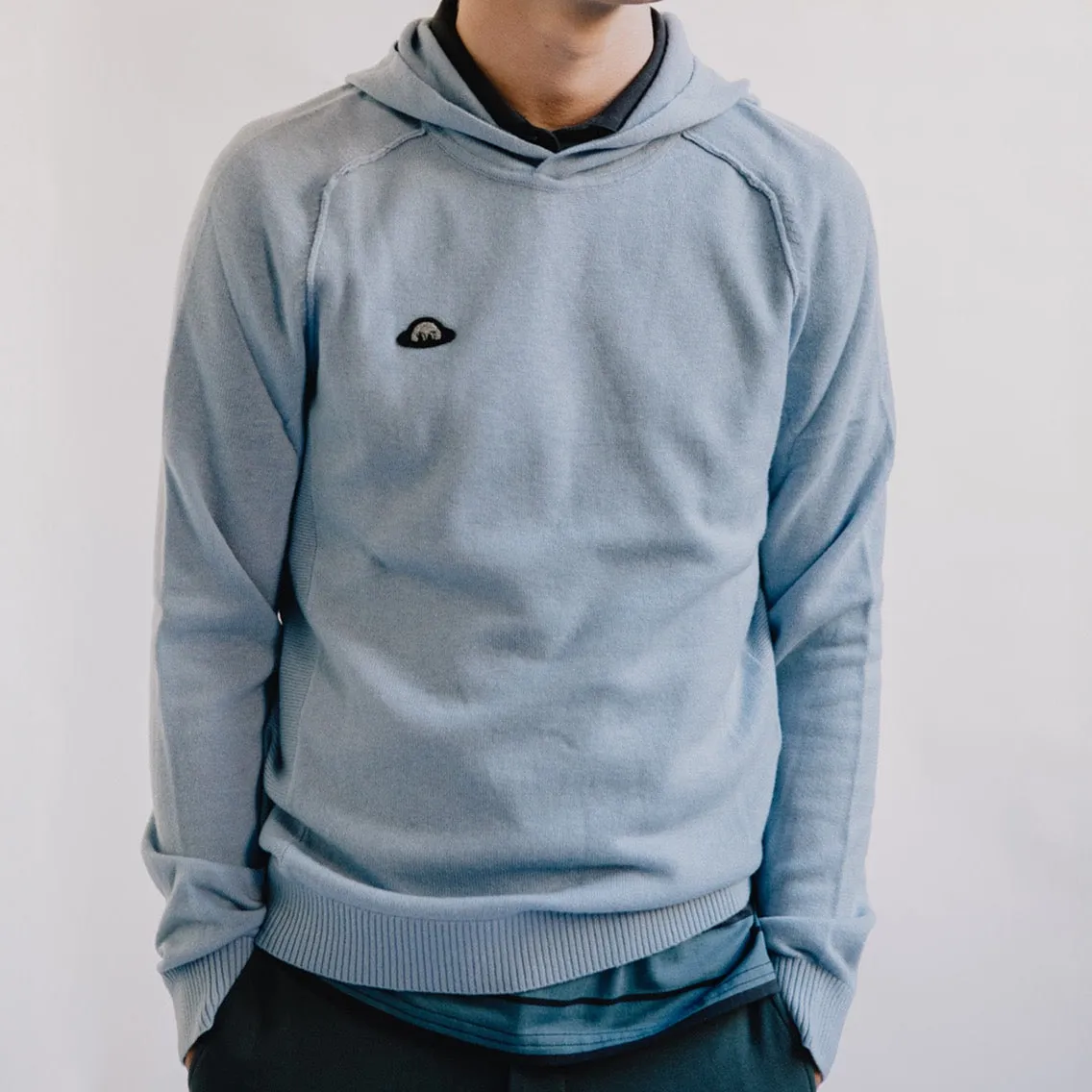 RADMerino Cashmere Blend Unisex Hoodie Sweater - Frost Blue sold by RADMOR product image thumbnail 2