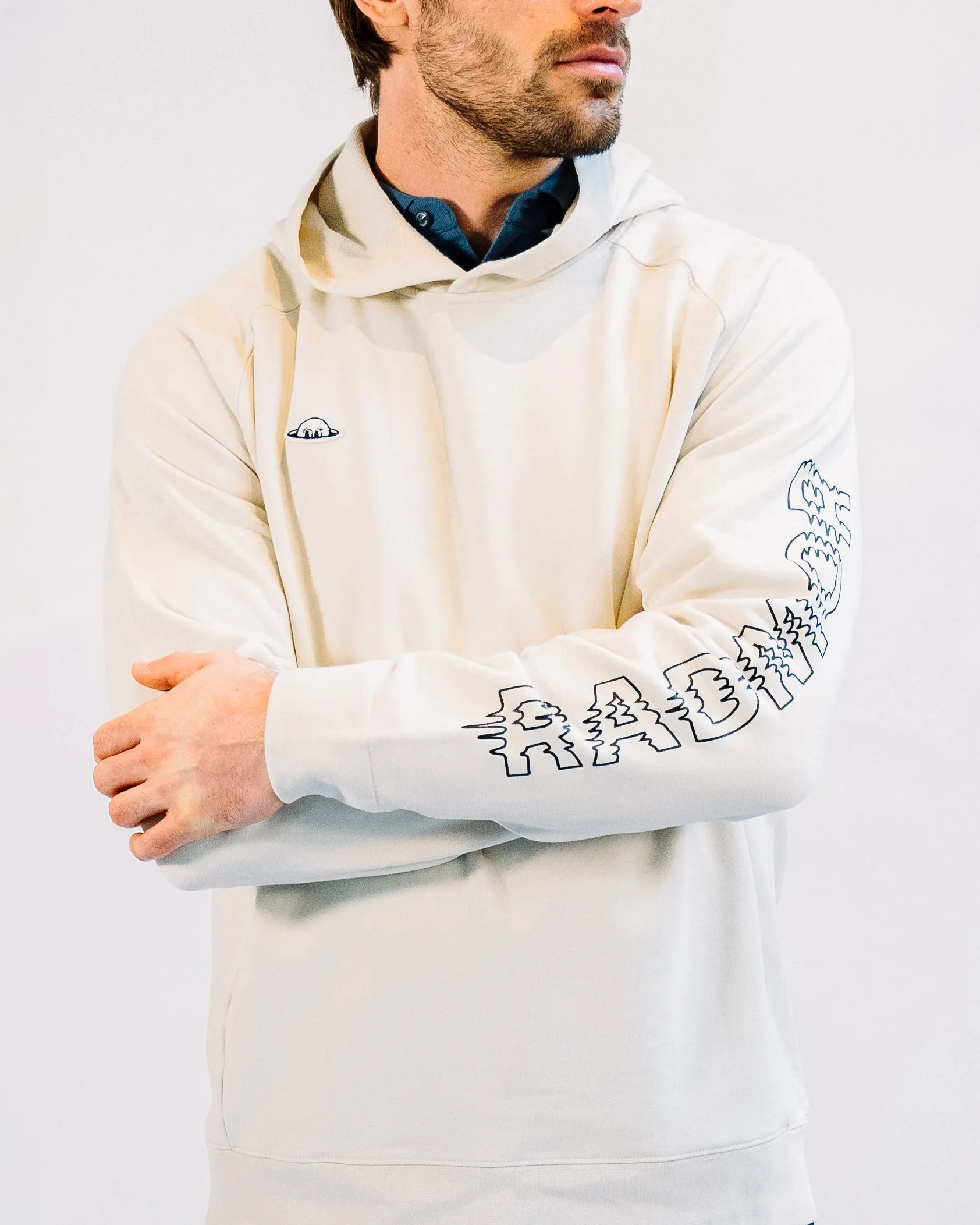 Higgins 'Static' Sleeve Print Hoodie - Birch sold by RADMOR product image thumbnail 3