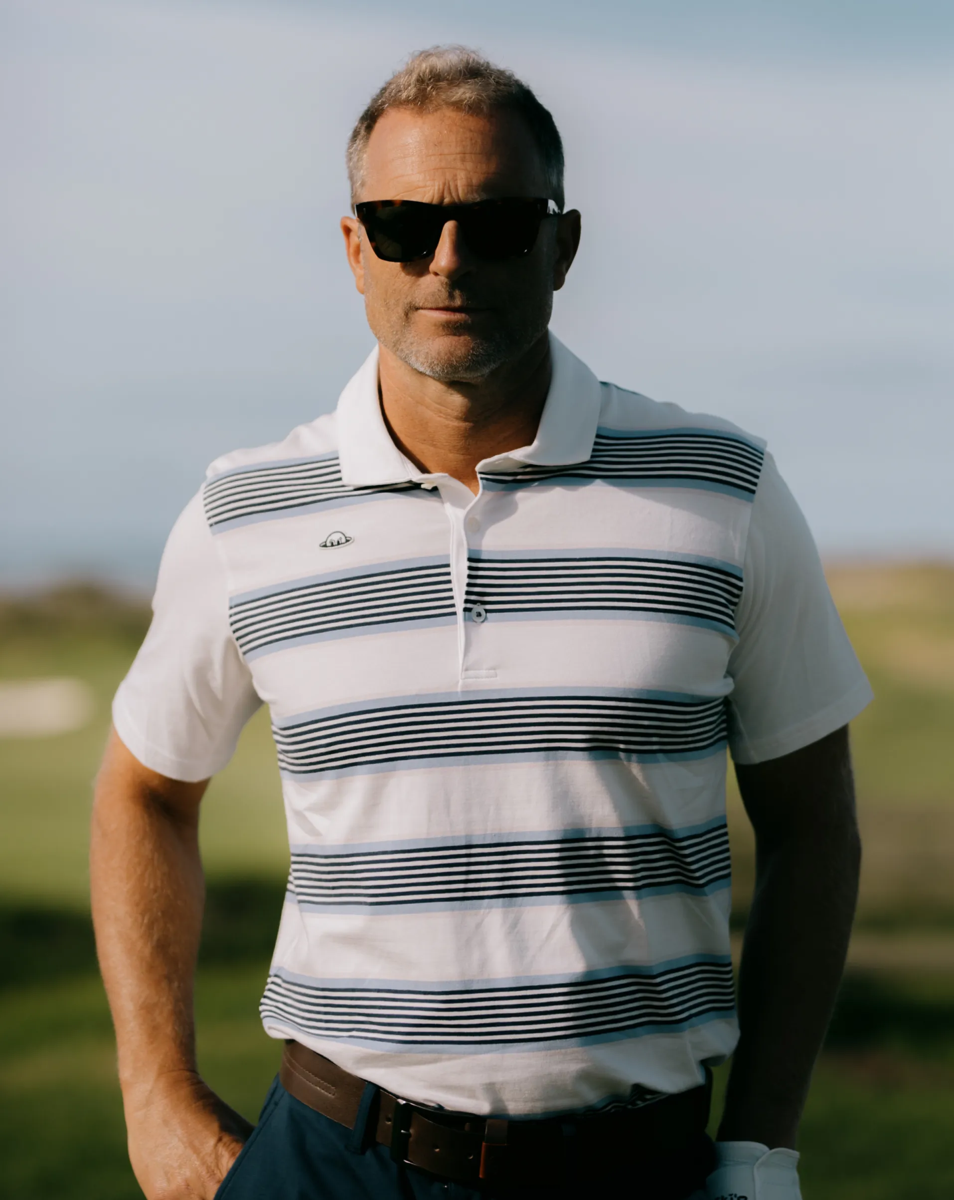 Taylor Recycled Segue Stripe Polo - Snow White sold by RADMOR product image thumbnail 2
