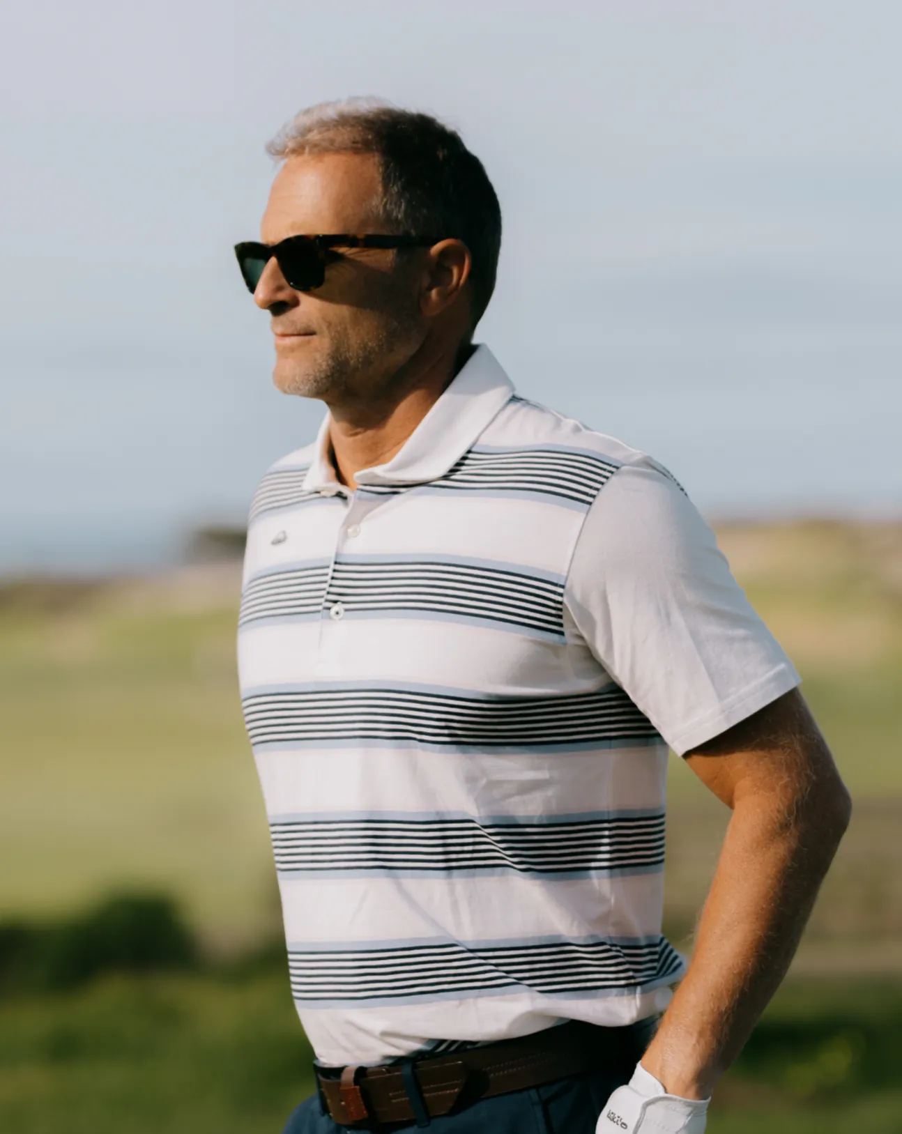 Taylor Recycled Segue Stripe Polo - Snow White sold by RADMOR product image thumbnail 3
