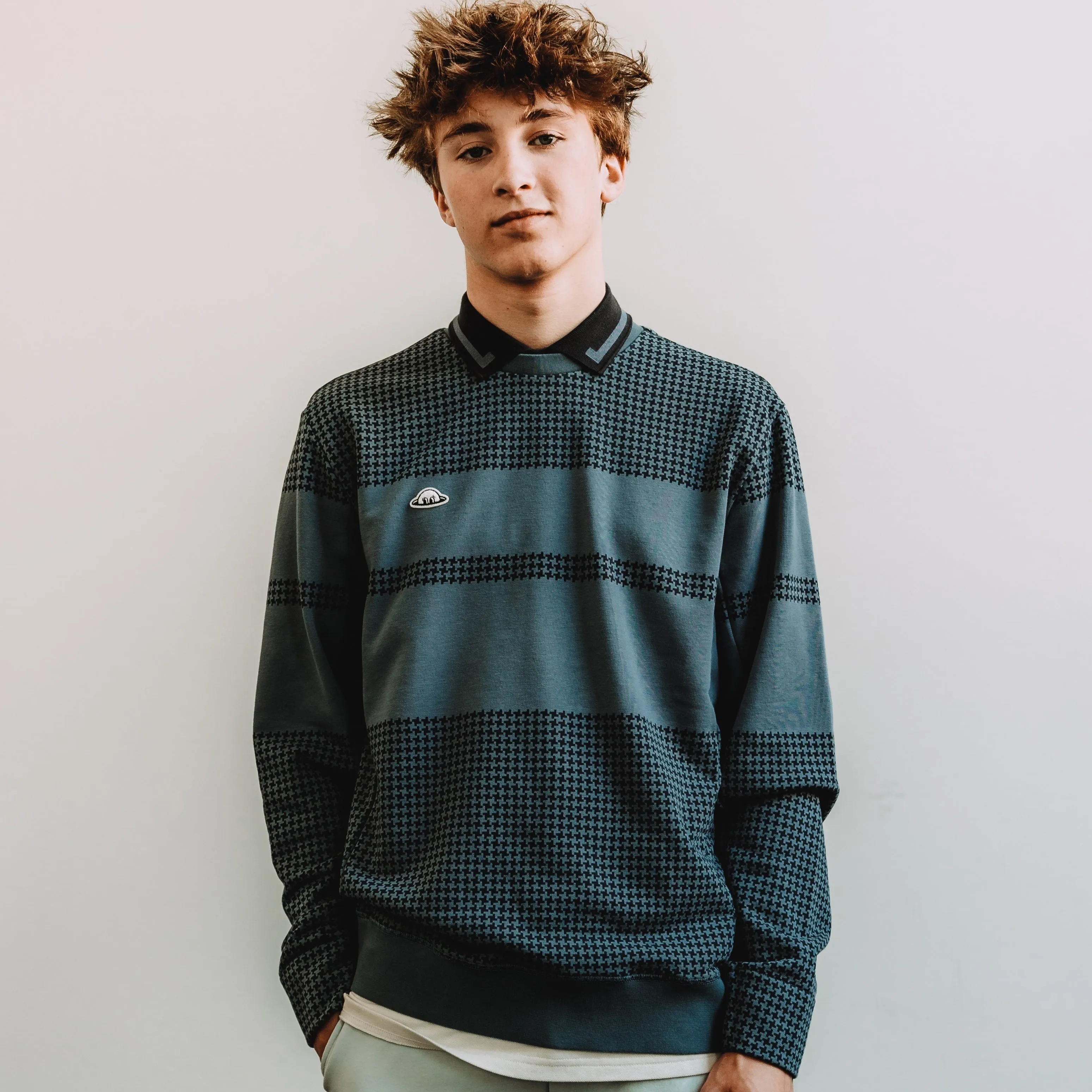 PERKINS Varsity Hounds Unisex Crew Sweatshirt - True Blue/Blue Graphite sold by RADMOR product image thumbnail 2