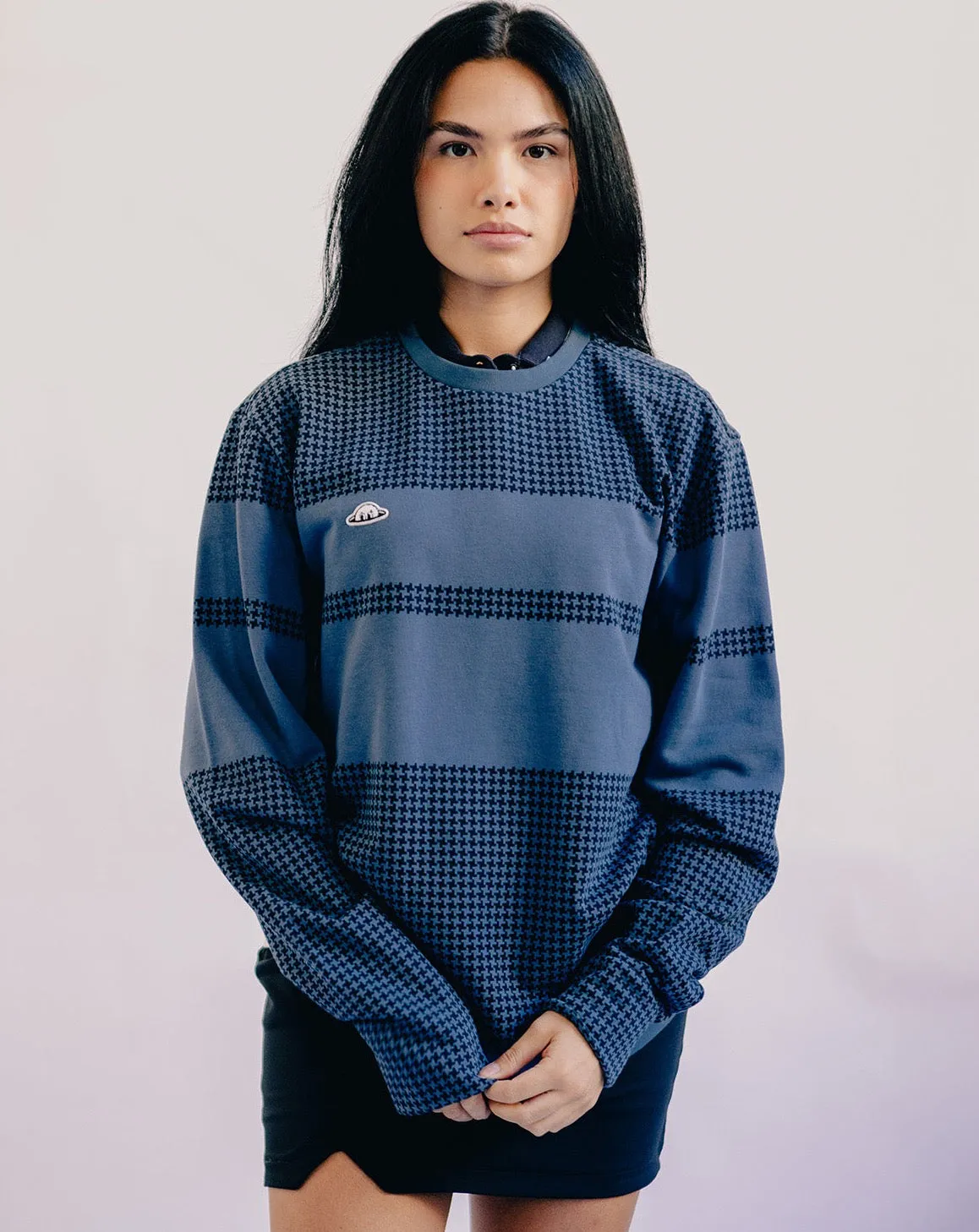 PERKINS Varsity Hounds Unisex Crew Sweatshirt - True Blue/Blue Graphite sold by RADMOR product image thumbnail 5