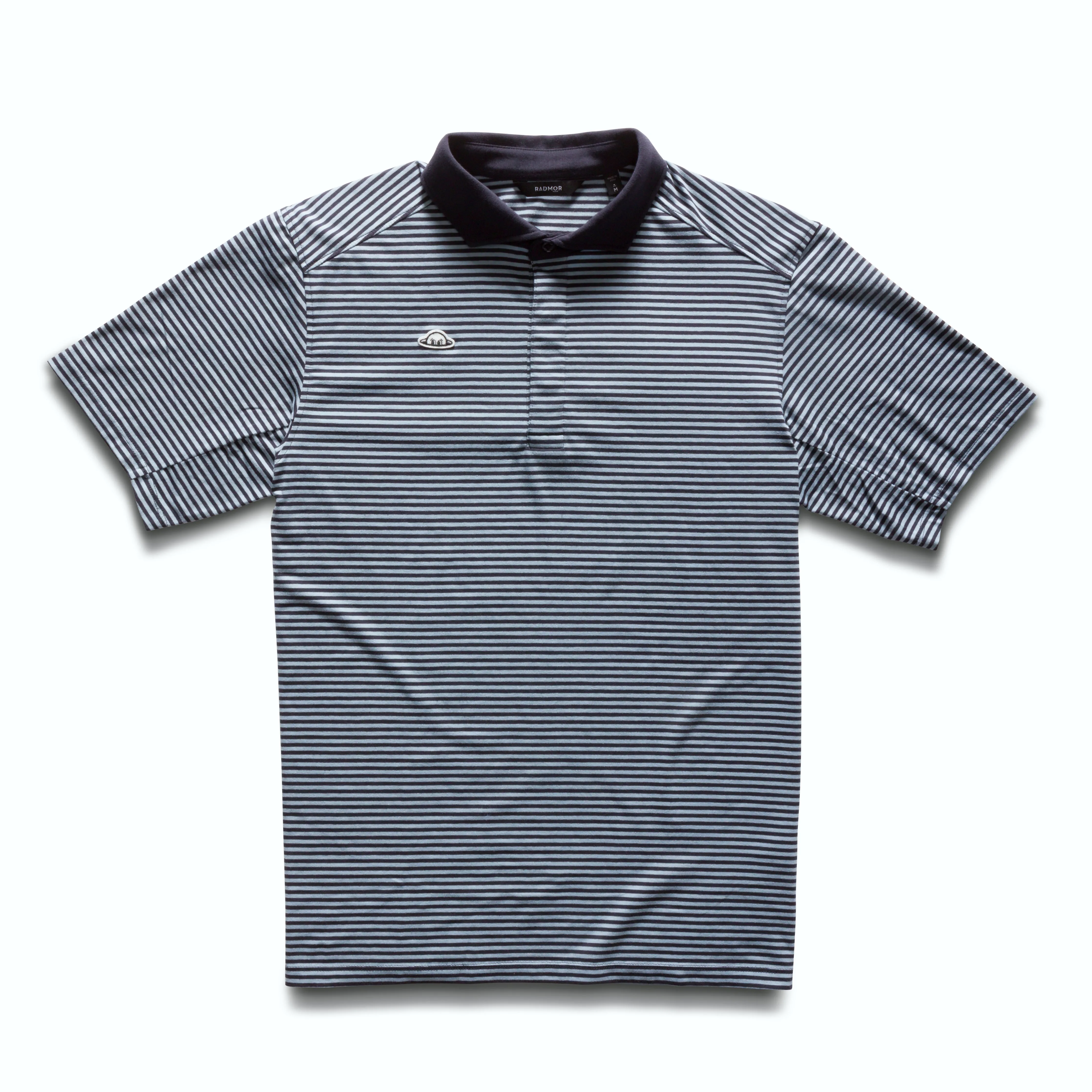 Taylor Microstripe Jersey Polo - Blue Graphite sold by RADMOR