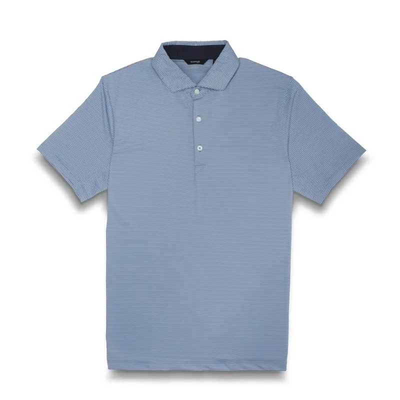 Taylor Recycled Newton Stripe Polo - Olympic Blue sold by RADMOR